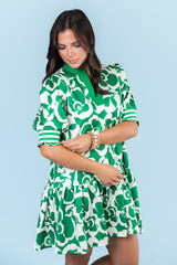 The Floral Drop Waist Mini Dress