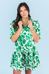 The Floral Drop Waist Mini Dress
