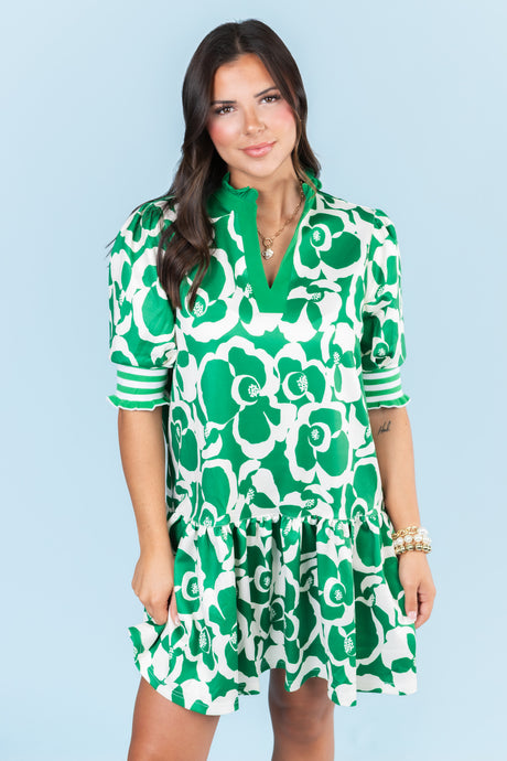 The Floral Drop Waist Mini Dress