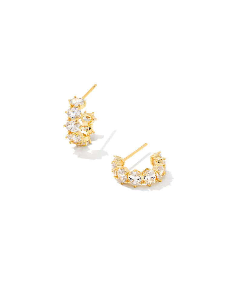 Kendra Scott | Cailin Gold Crystal Huggie Earrings