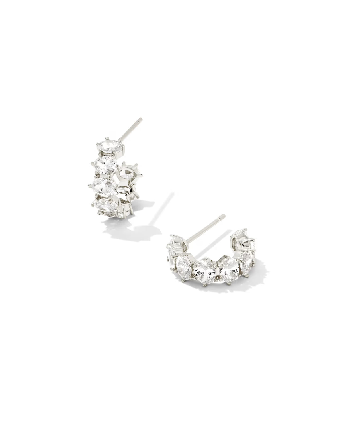 Kendra Scott | Cailin Crystal Huggie Earrings Silver
