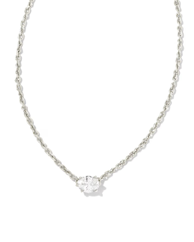 Kendra Scott | Cailin Silver Pendant Necklace in White CZ
