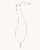 Kendra Scott | Cross Gold Pendant Necklace in White Lab Grown Opal