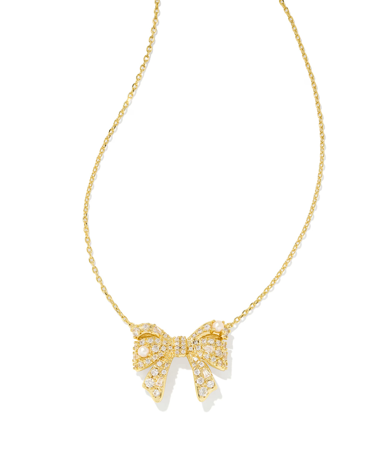 Kendra Scott | Krista Gold Bow Short Pendant Necklace