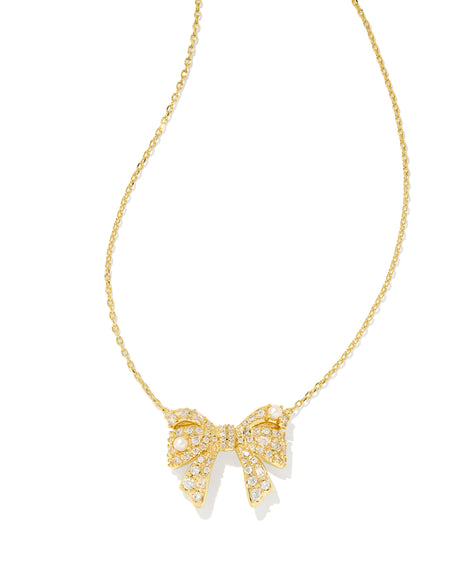 Kendra Scott | Krista Gold Bow Short Pendant Necklace