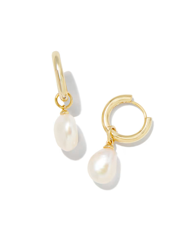 Kendra Scott | Willa Gold Pearl Huggie Earrings