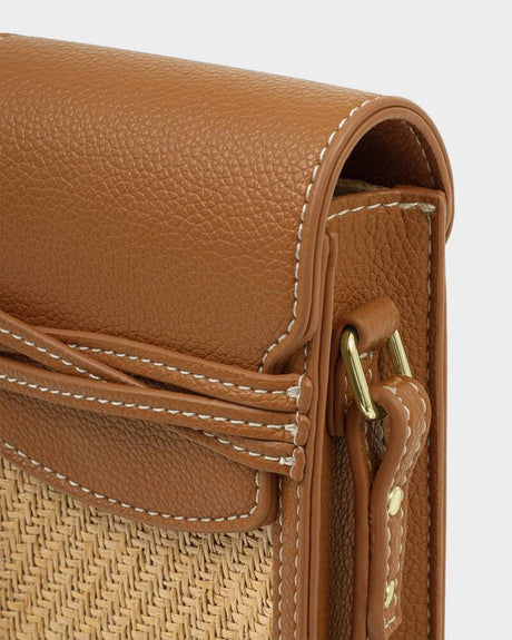 Katie Loxton | Porto Raffia Phone Bag - Cognac