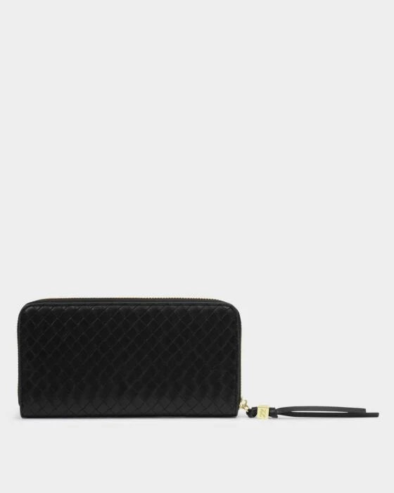 Katie Loxton | Nova Woven Texture Large Wallet - Black
