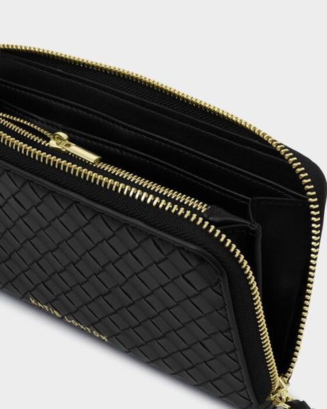 Katie Loxton | Nova Woven Texture Large Wallet - Black