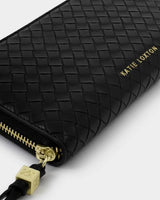 Katie Loxton | Nova Woven Texture Large Wallet - Black