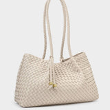 Katie Loxton | Nova Hand Woven Small Shoulder Tote in Oyster