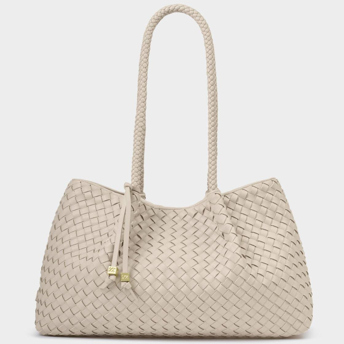 Katie Loxton | Nova Hand Woven Small Shoulder Tote in Oyster