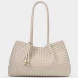 Katie Loxton | Nova Hand Woven Small Shoulder Tote in Oyster