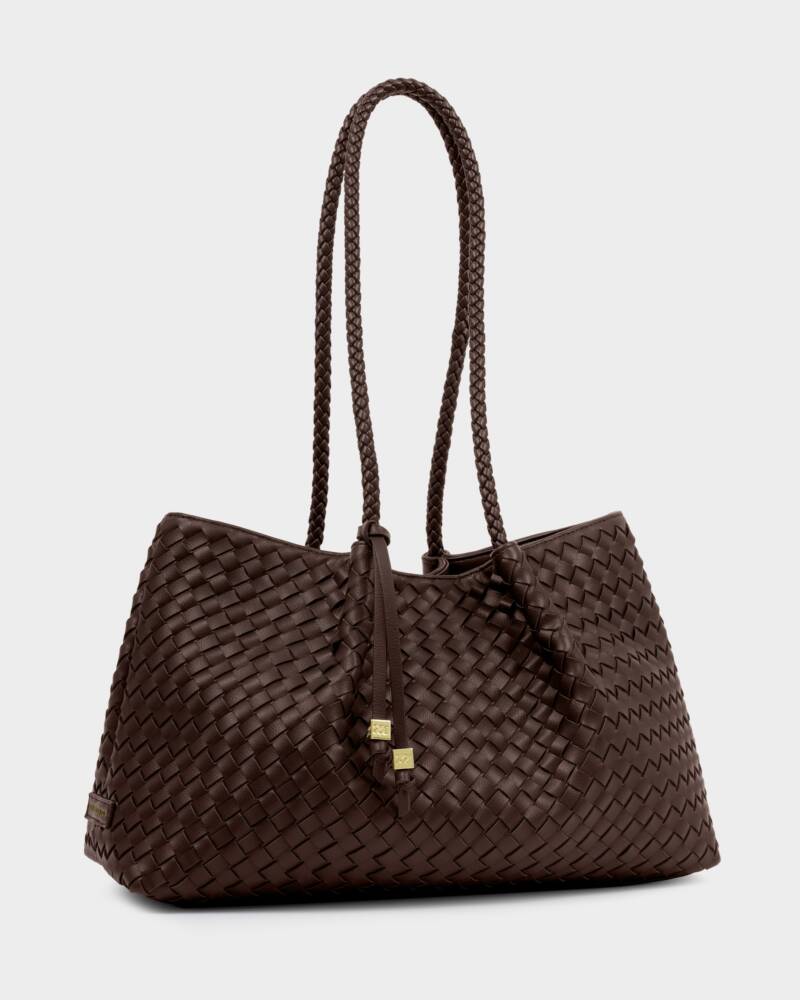 Katie Loxton | Nova Hand Woven Small Shoulder Tote - Chocolate