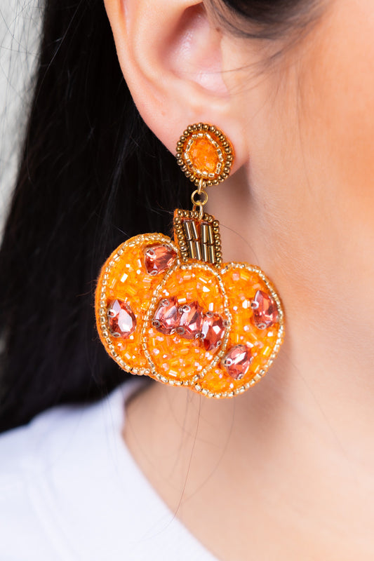 Pumpkin Bead Earrings