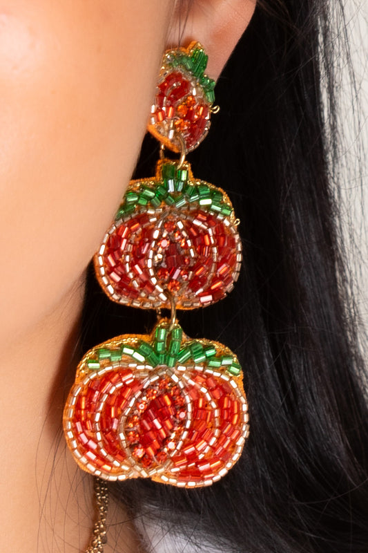 Triple Row Pumpkin Earrings