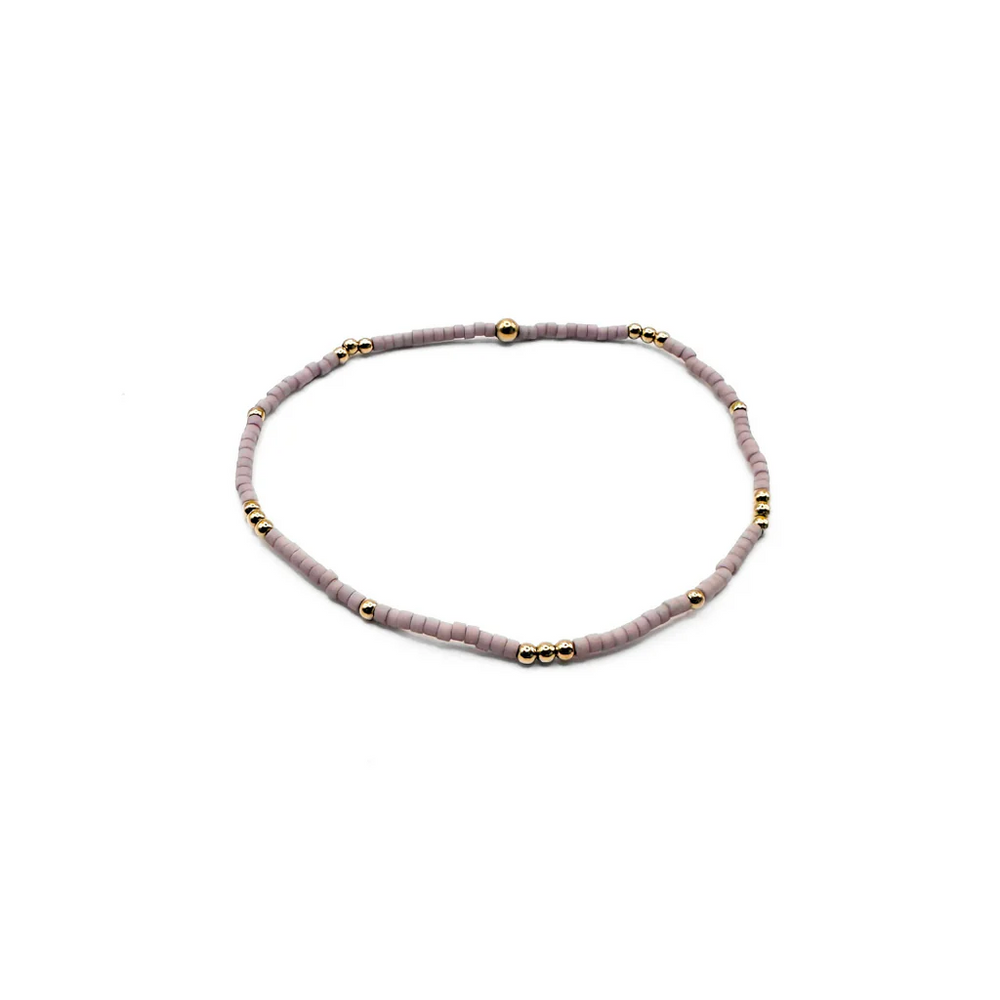 Erin Gray | 2mm Newport Lavender + Gold Filled Waterproof Bracelet