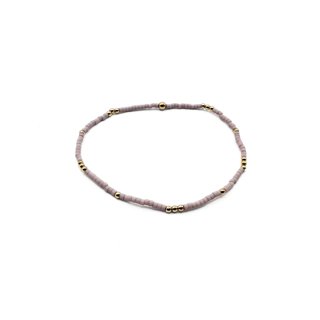 Erin Gray | 2mm Newport Lavender + Gold Filled Waterproof Bracelet