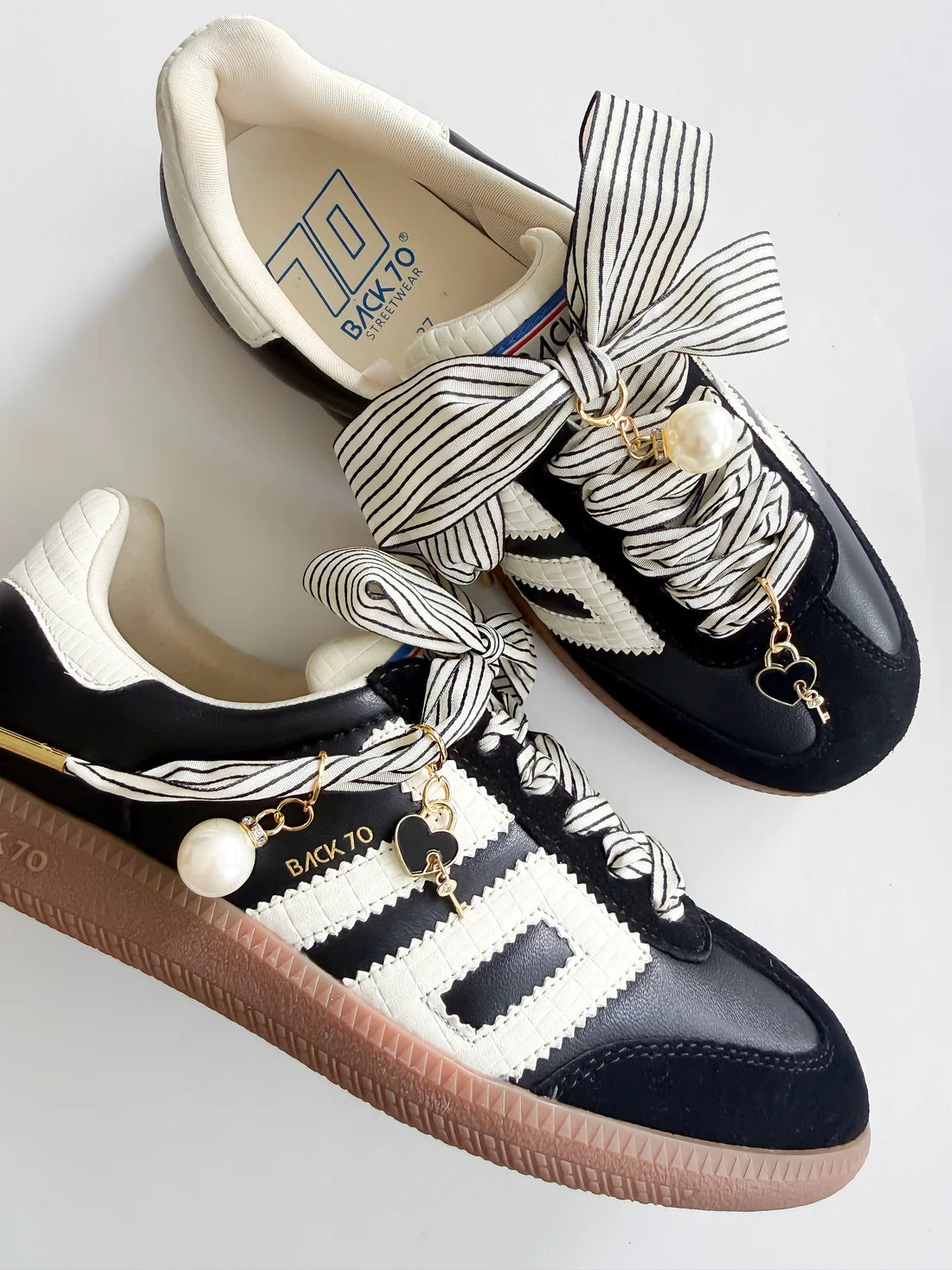 Leo + Lee | Heritage Striped Laces - Black