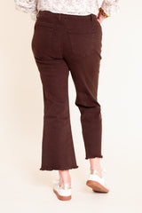 Madison's The Label | The Hadley Frayed Bootcut Jean - Dark Brown