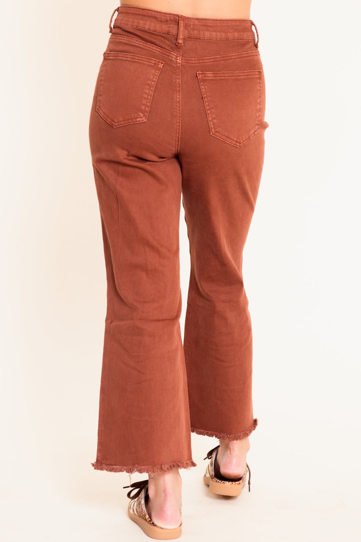 Madison's The Label | The Hadley Frayed Bootcut Jean - Dark Rust