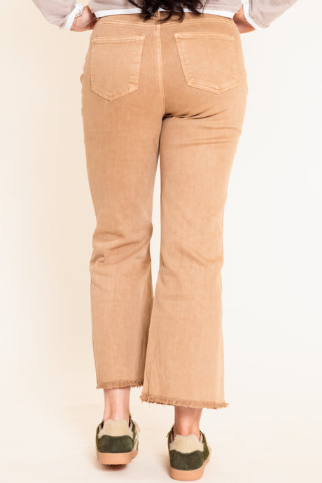 Madison's The Label | The Hadley Frayed Bootcut Jean - Camel