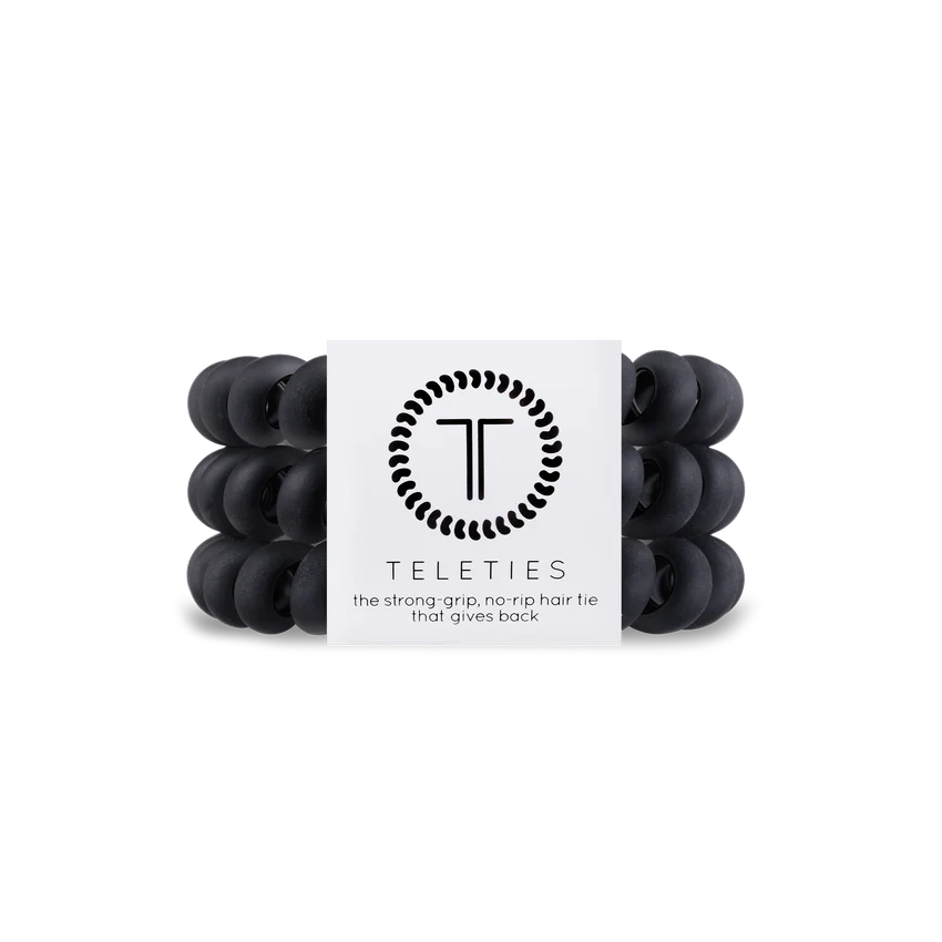 Teleties | Black Matte Large Hair Ties