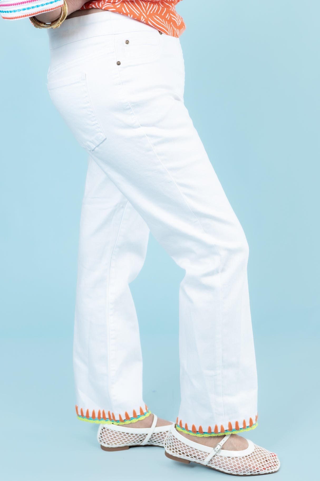 John Mark | Flare Leg Pant w/ Crochet Hem