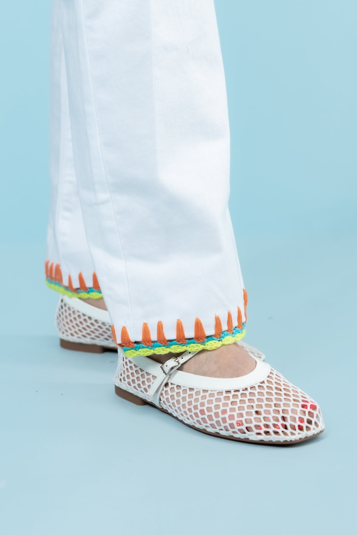 John Mark | Flare Leg Pant w/ Crochet Hem