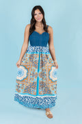 The Bohemian Breeze Denim Maxi Dress