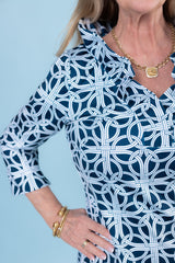 Gretchen Scott | Jersey Ruffneck Dress - Ring Toss