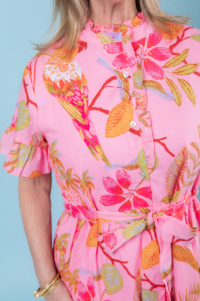J. Marie | The Pink Playa Button Up Midi Dress