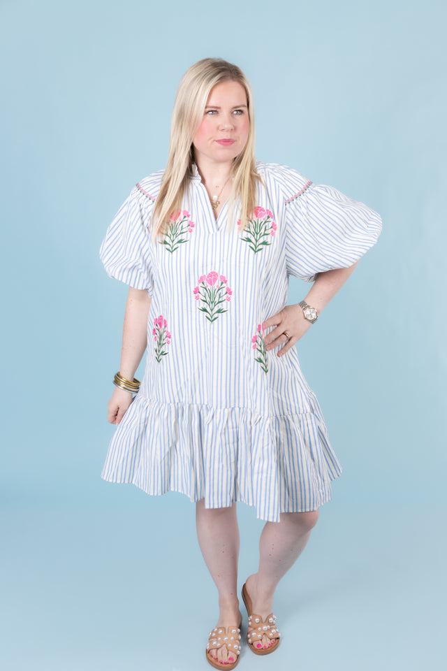 The Pink Roses Midi Dress
