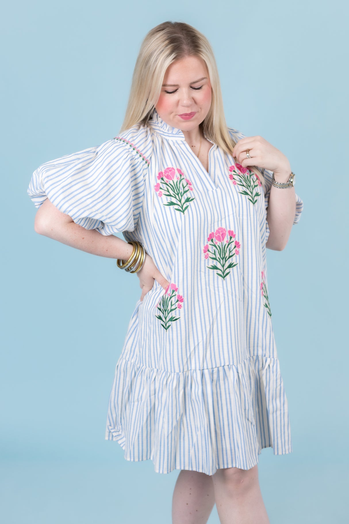 The Pink Roses Midi Dress