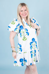 The Blue Florals Mini Dress