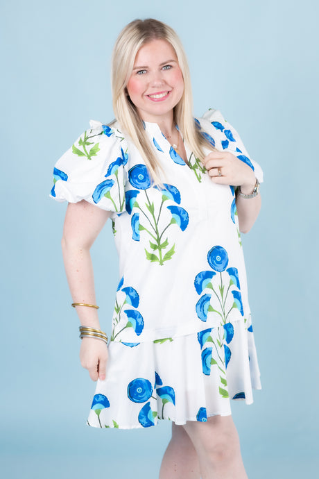 The Blue Florals Mini Dress