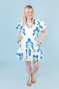 The Blue Florals Mini Dress