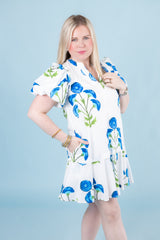 The Blue Florals Mini Dress
