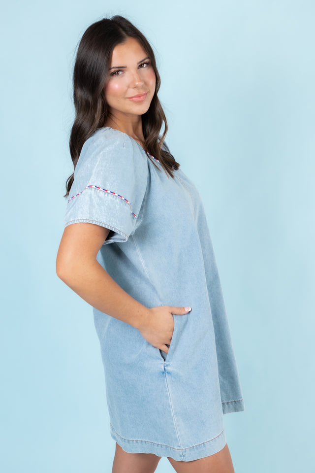 Stitch & Style Denim Mini Dress