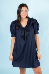 Sailor Puff Sleeve Mini Dress