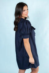 Sailor Puff Sleeve Mini Dress