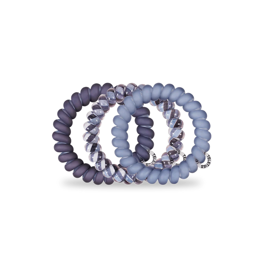 Teleties | Midnight Rain Large Spiral Hair Ties