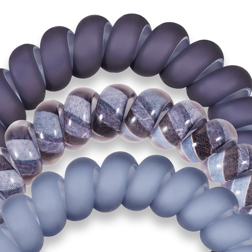 Teleties | Midnight Rain Large Spiral Hair Ties