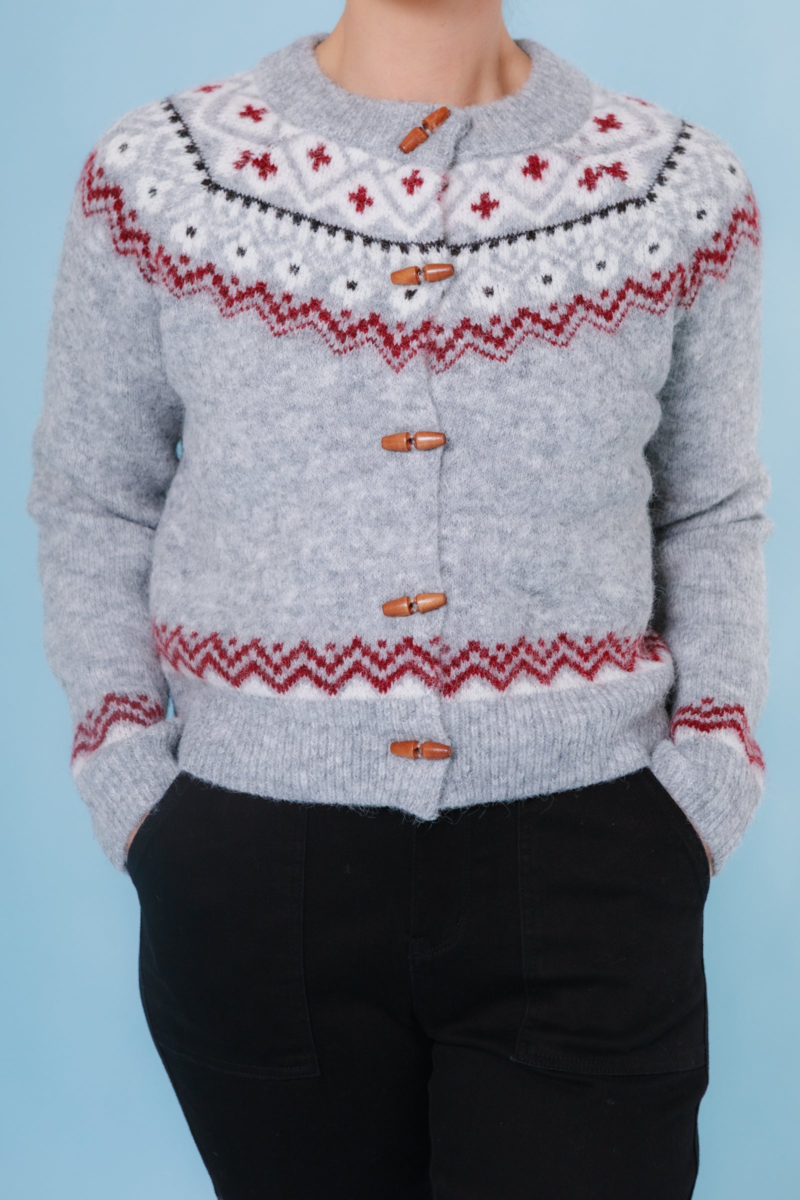 Winterberry Fair Isle Toggle Cardigan