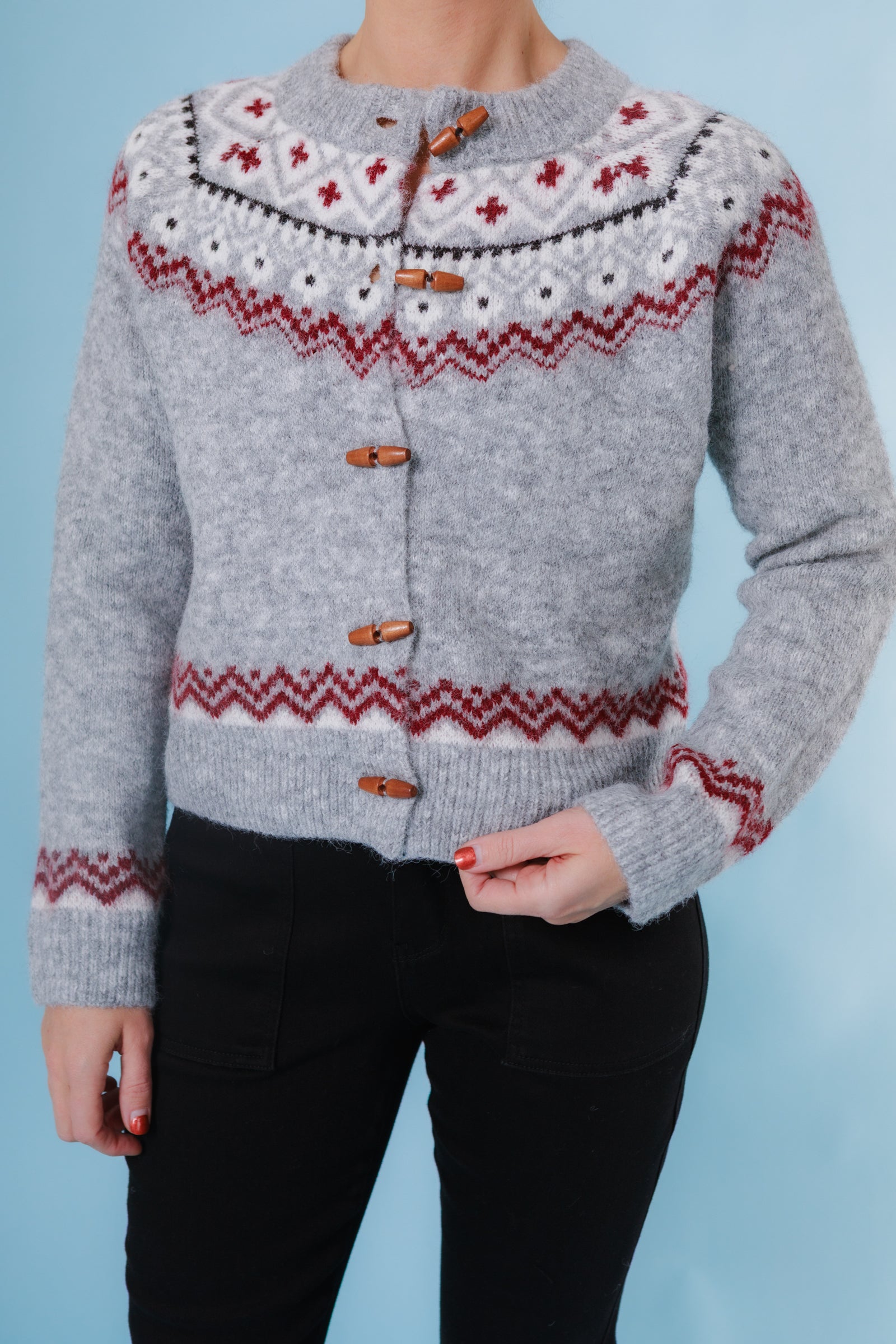 Winterberry Fair Isle Toggle Cardigan