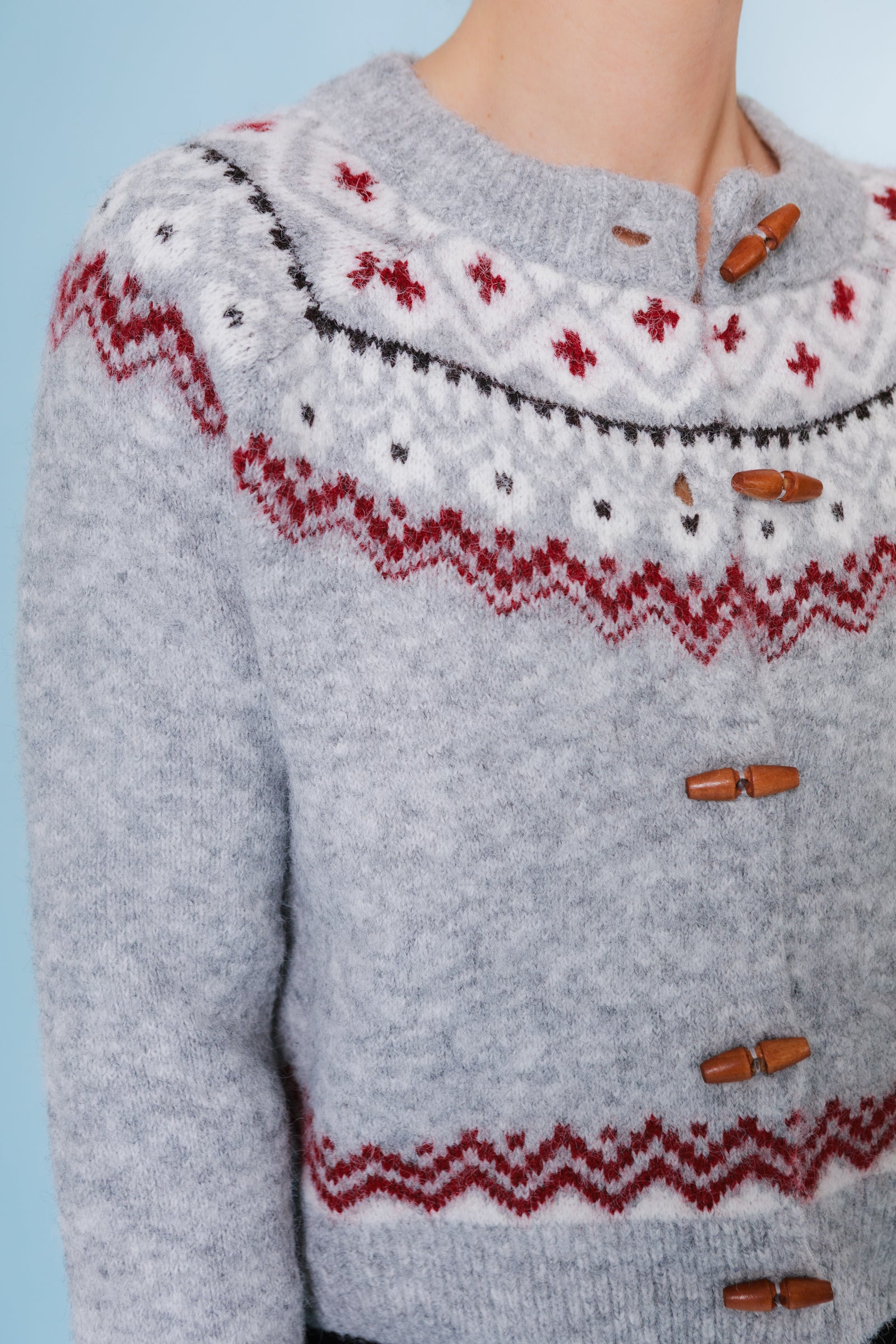 Winterberry Fair Isle Toggle Cardigan