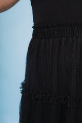 The Polka Dot Tiered Midi Skirt
