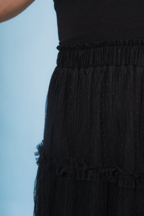 The Polka Dot Tiered Midi Skirt