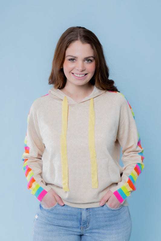 Color Block Hoodie Sweater