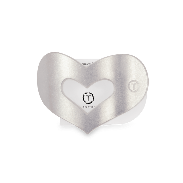 Teleties | Mother of Pearl Heart Medium Flat Clip